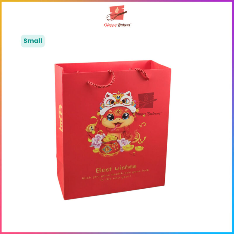 CNY Best Wishes Gift Paper Bag With Handle - Image 2