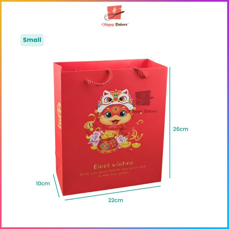 CNY Best Wishes Gift Paper Bag With Handle - Image 3