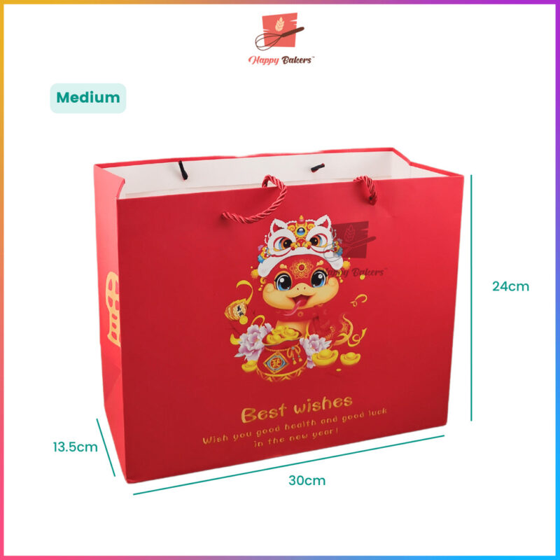 CNY Best Wishes Gift Paper Bag With Handle - Image 6