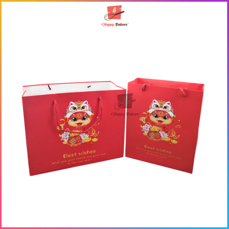 CNY Best Wishes Gift Paper Bag With Handle - Image 8