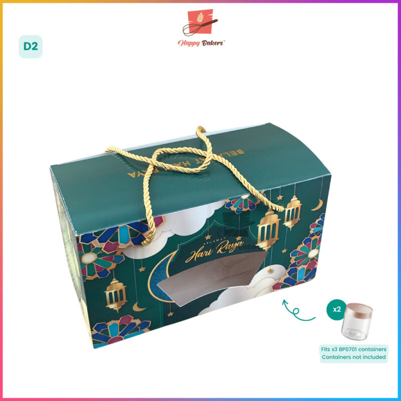 Hari Raya Handle Gift Box For 2 Containers - Image 4