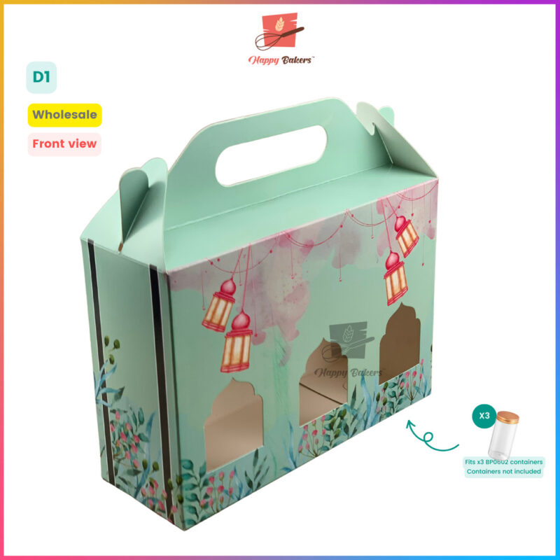 Hari Raya Handle Gift Box For 3 Bottles - Image 2