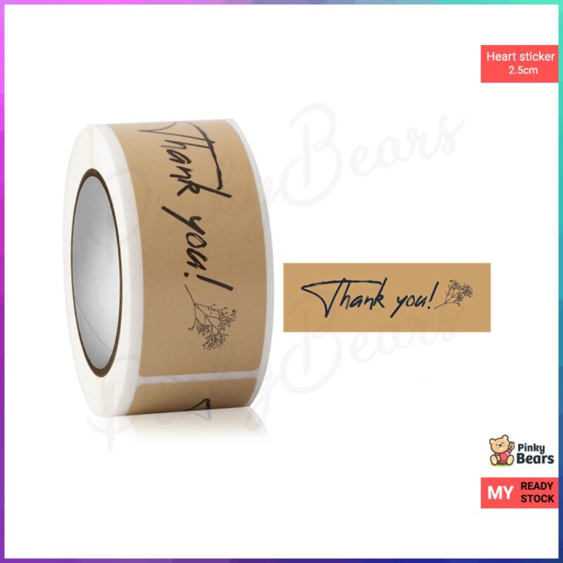 Kraft Paper Thank You Labelling Stickers - Image 2