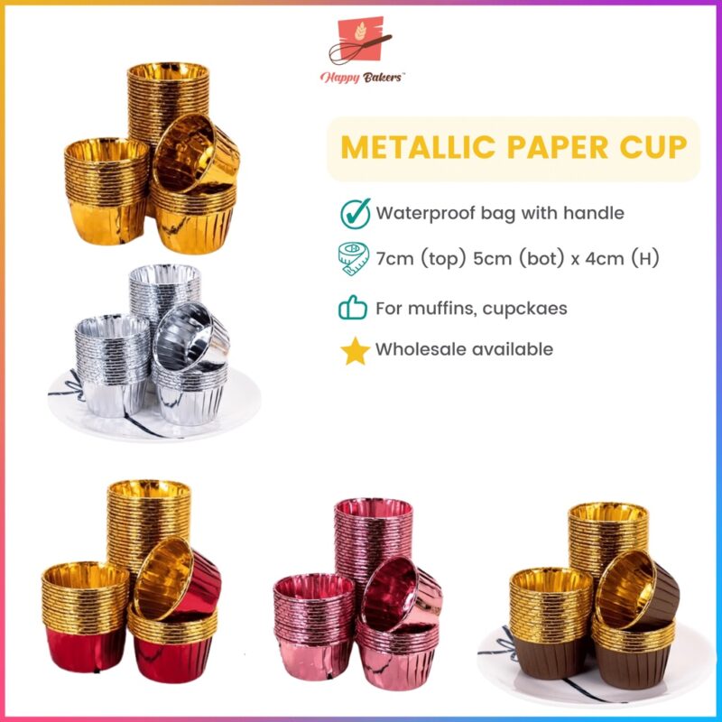 Metallic Color Paper Cup For Muffin Cupcakes 50pcs Per Set