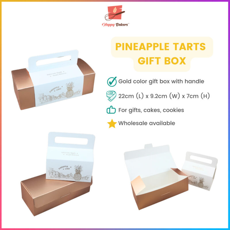 Pineapple Tarts Golden Cake Box With Handle