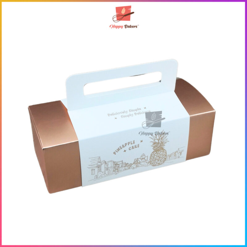 Pineapple Tarts Golden Cake Box With Handle - Image 2
