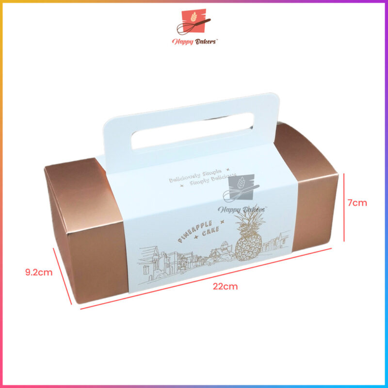 Pineapple Tarts Golden Cake Box With Handle - Image 3